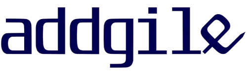A blue version of the Addgile logo.